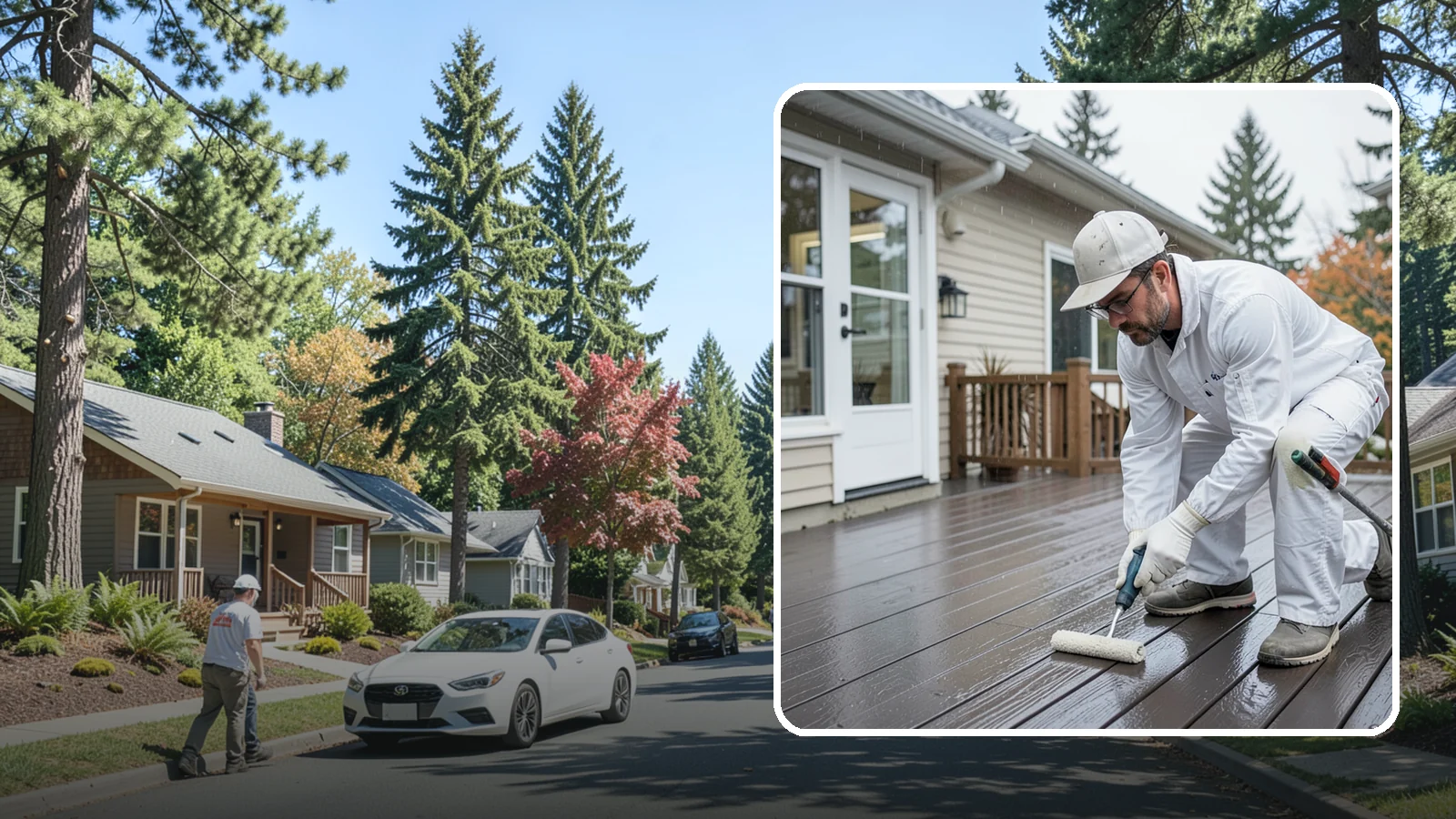 Deck Painting in Orting, Pierce County, WA - Deck painting applies a solid, protective color coat that seals and renews worn deck boards.