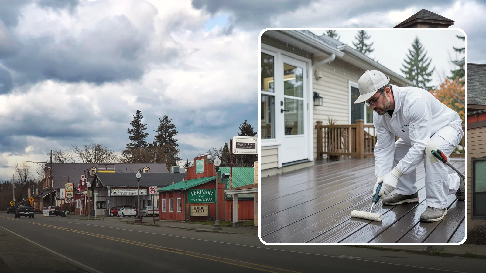 Deck Painting in Roy, Pierce County, WA - Deck painting applies a solid, protective color coat that seals and renews worn deck boards.