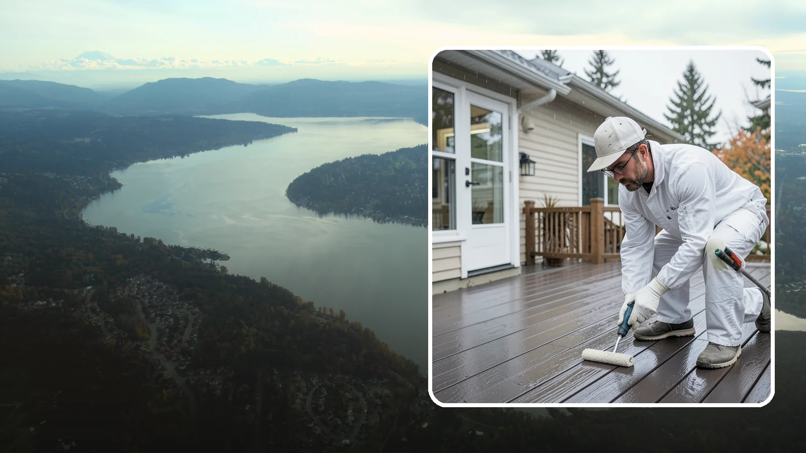 Deck Painting in Sammamish, King County, WA - Deck painting applies a solid, protective color coat that seals and renews worn deck boards.
