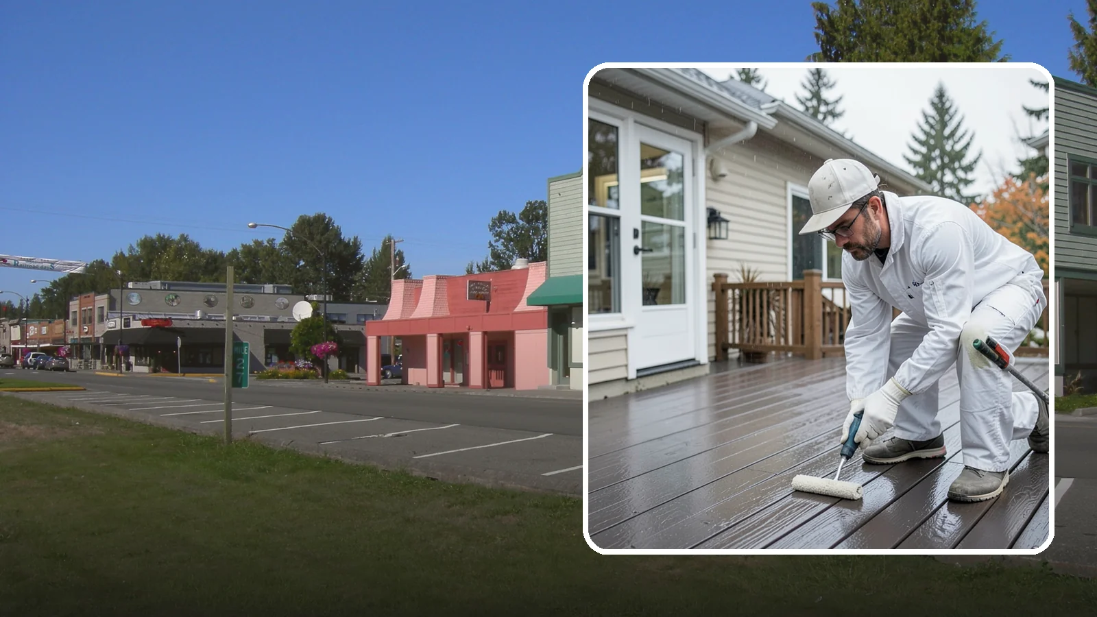 Deck Painting in Snoqualmie, King County, WA - Deck painting applies a solid, protective color coat that seals and renews worn deck boards.