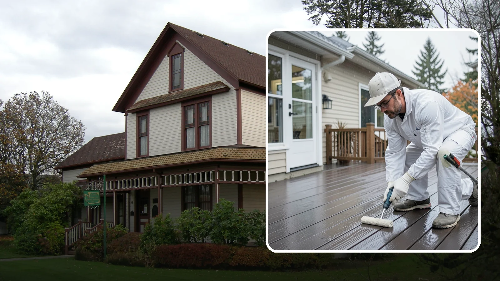 Deck Painting in Sumner, Pierce County, WA - Deck painting applies a solid, protective color coat that seals and renews worn deck boards.