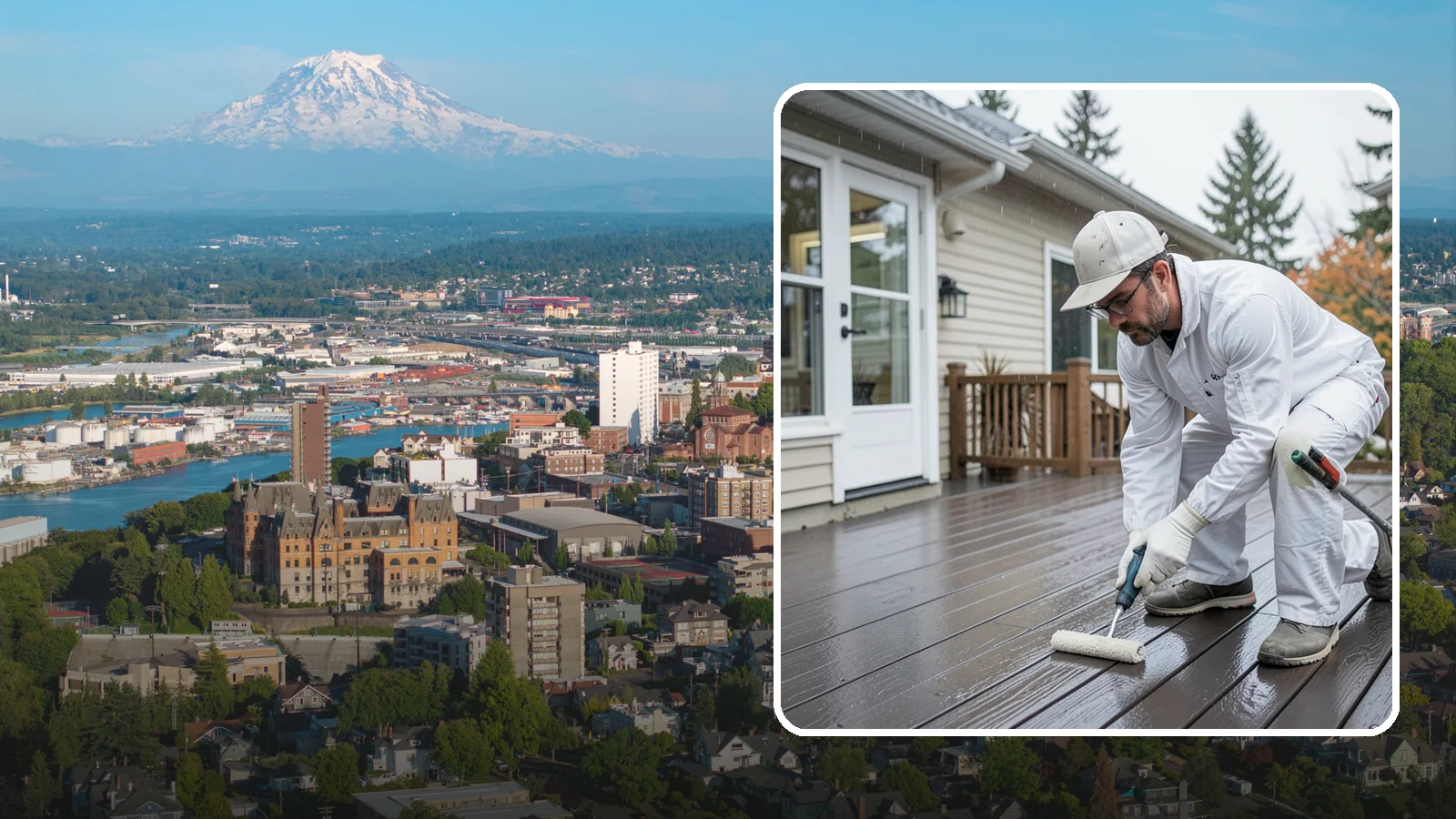 Deck Painting in Tacoma, Pierce County, WA - Deck painting applies a solid, protective color coat that seals and renews worn deck boards.