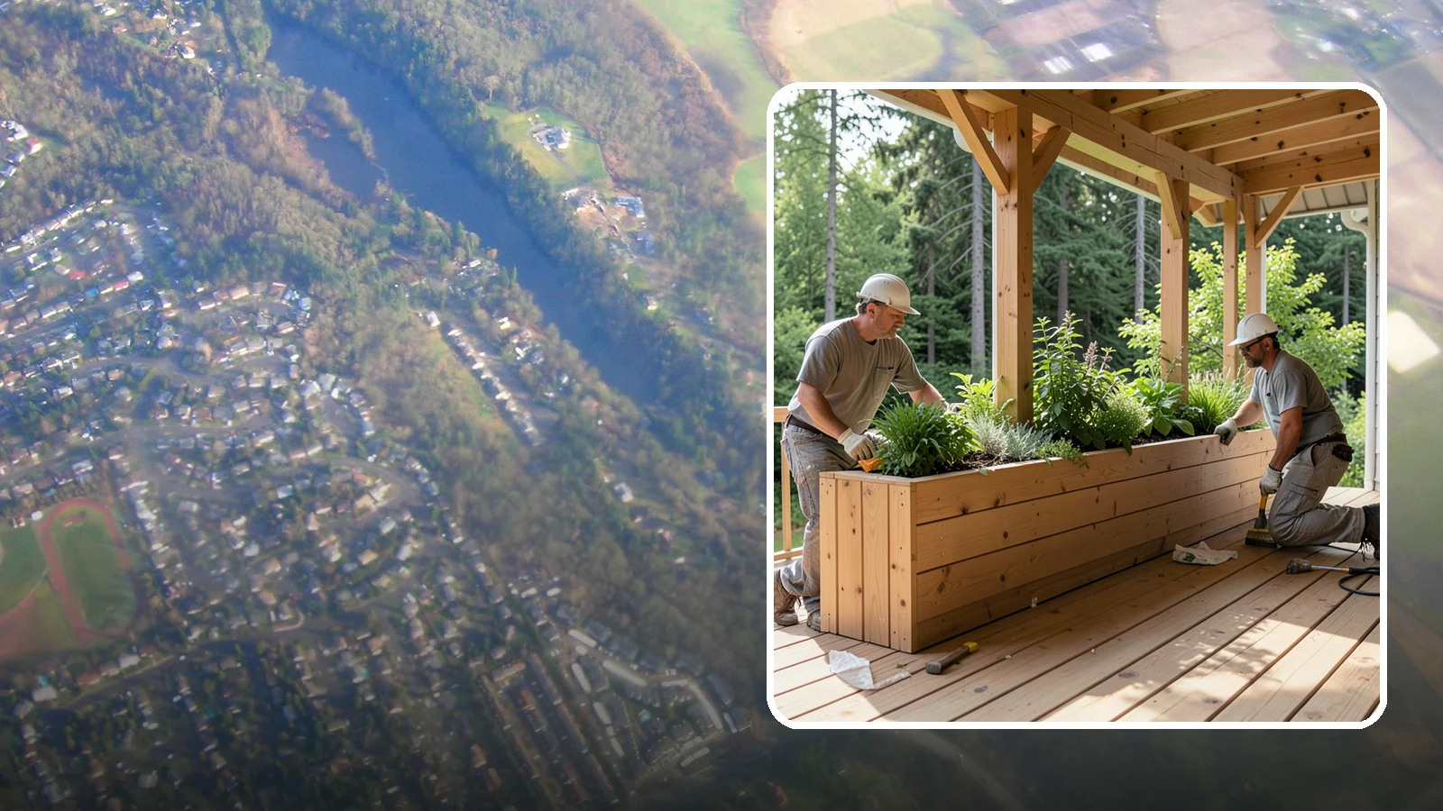 Deck Planter Construction in Algona, King County, WA - Built-in deck planter construction that brings greenery and privacy into your outdoor space.