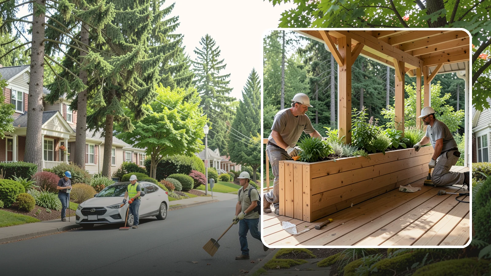 Deck Planter Construction in Beaux Arts Village, King County, WA - Built-in deck planter construction that brings greenery and privacy into your outdoor space.
