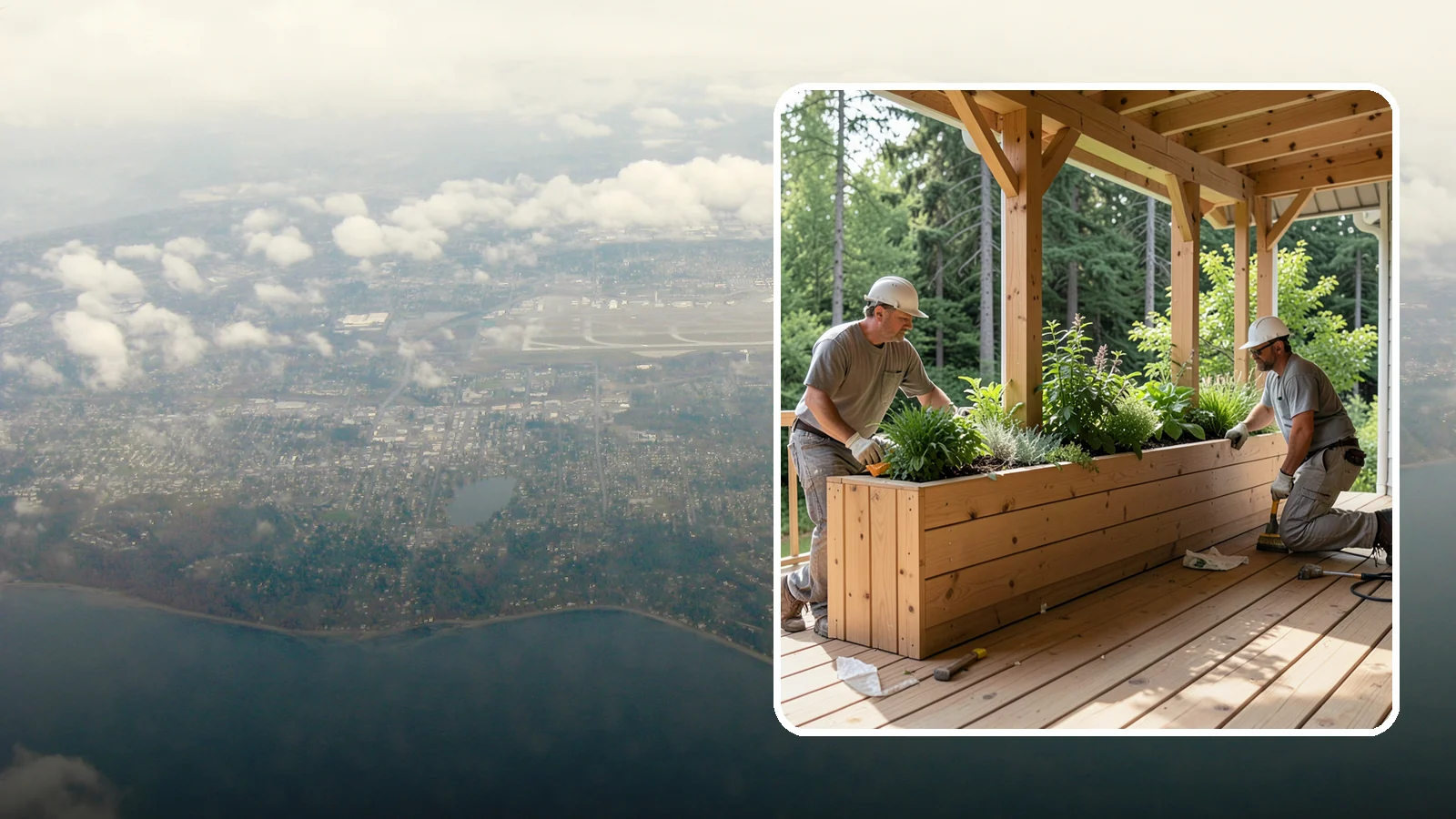 Deck Planter Construction in Burien, King County, WA - Built-in deck planter construction that brings greenery and privacy into your outdoor space.