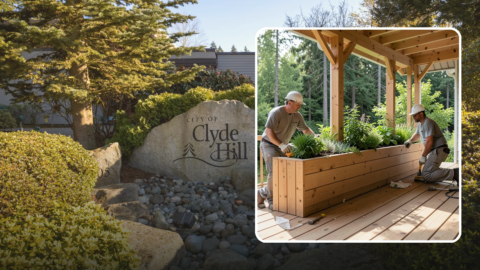 Deck Planter Construction in Clyde Hill, King County, WA - Built-in deck planter construction that brings greenery and privacy into your outdoor space.