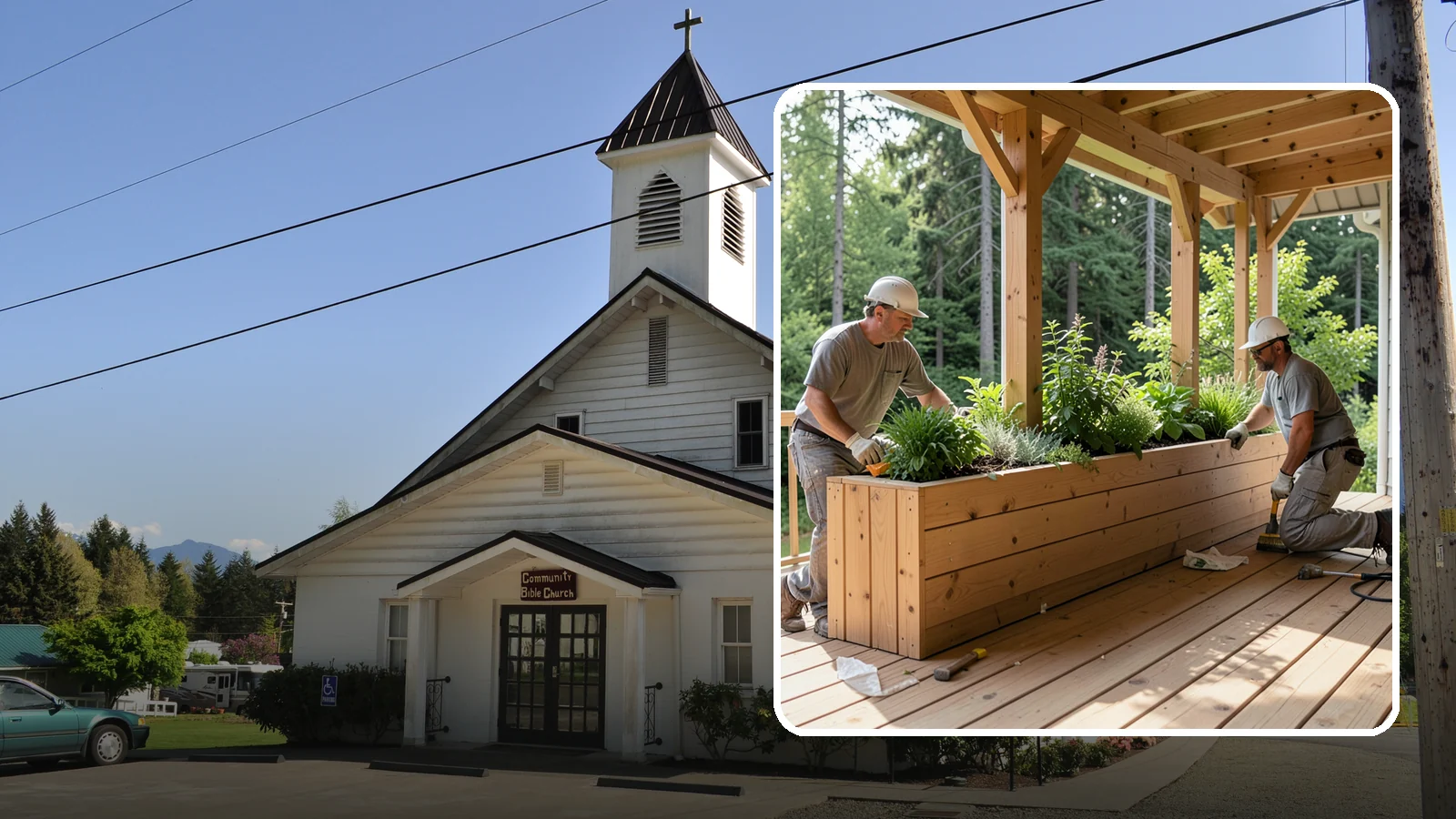 Deck Planter Construction in Concrete, Skagit County, WA - Built-in deck planter construction that brings greenery and privacy into your outdoor space.