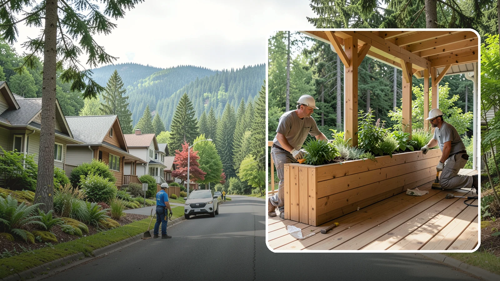 Deck Planter Construction in Darrington, Snohomish County, WA - Built-in deck planter construction that brings greenery and privacy into your outdoor space.