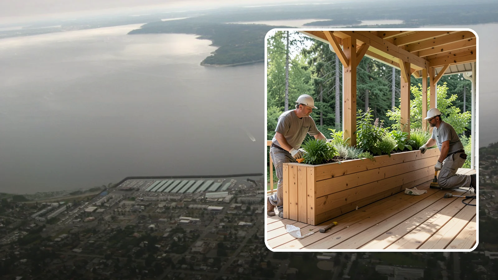Deck Planter Construction in Des Moines, King County, WA - Built-in deck planter construction that brings greenery and privacy into your outdoor space.
