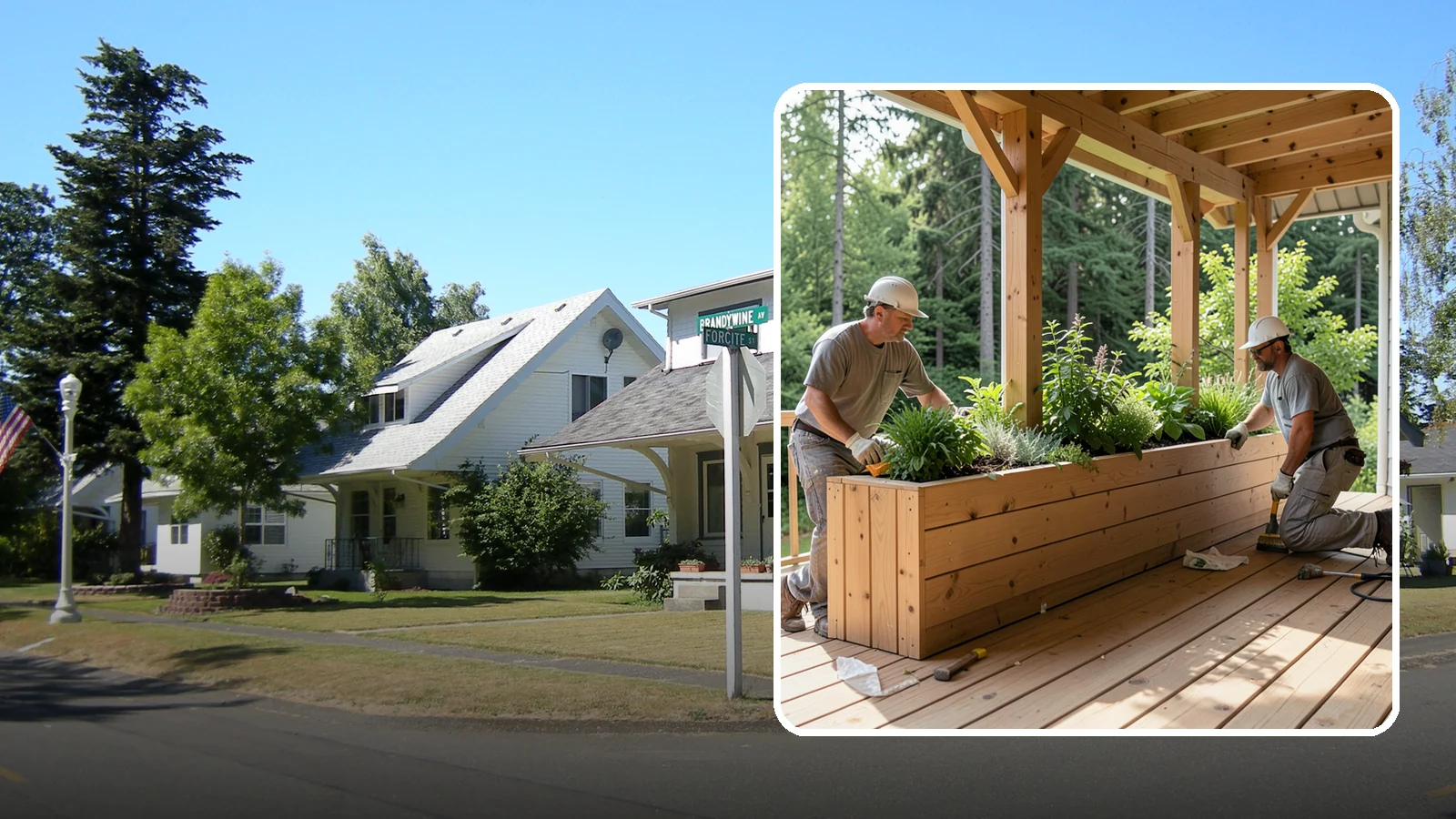 Deck Planter Construction in DuPont, Pierce County, WA - Built-in deck planter construction that brings greenery and privacy into your outdoor space.