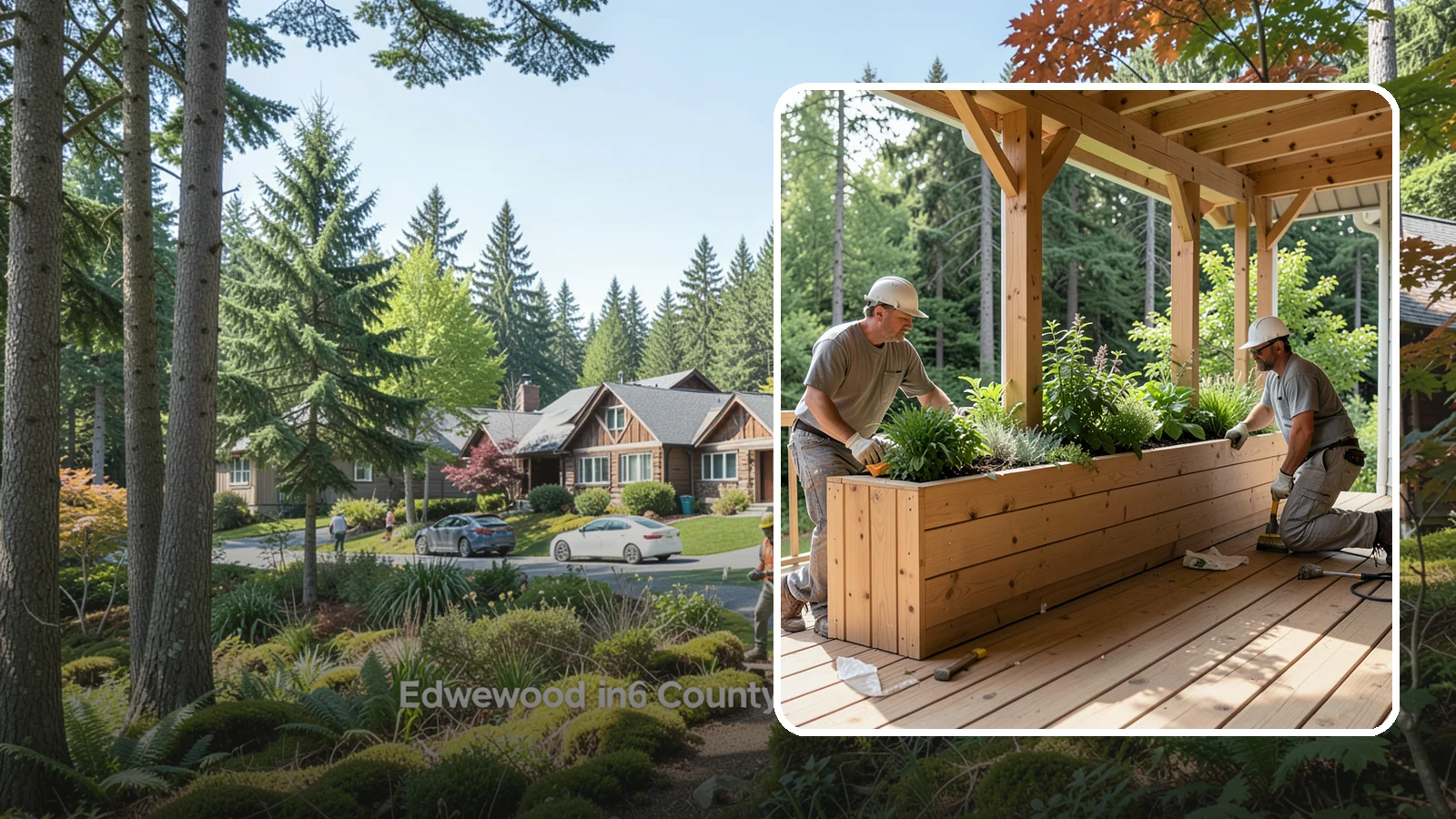 Deck Planter Construction in Edgewood, Pierce County, WA - Built-in deck planter construction that brings greenery and privacy into your outdoor space.