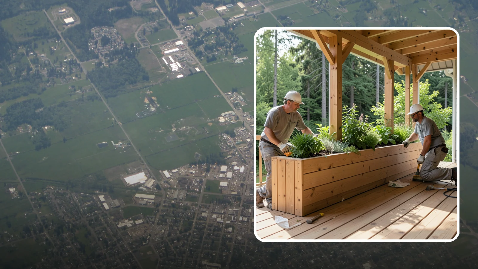 Deck Planter Construction in Enumclaw, King County, WA - Built-in deck planter construction that brings greenery and privacy into your outdoor space.