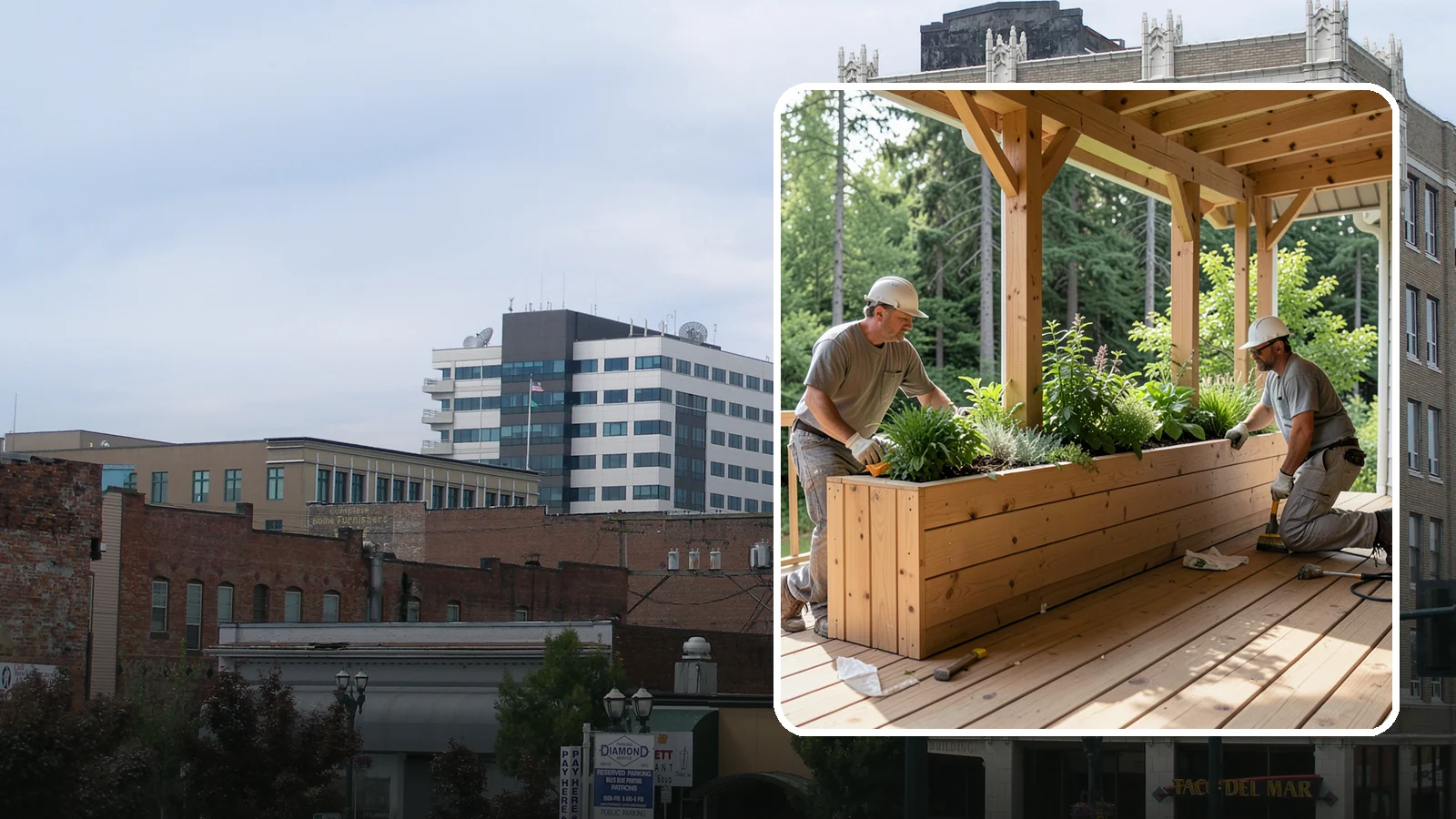 Deck Planter Construction in Everett, Snohomish County, WA - Built-in deck planter construction that brings greenery and privacy into your outdoor space.