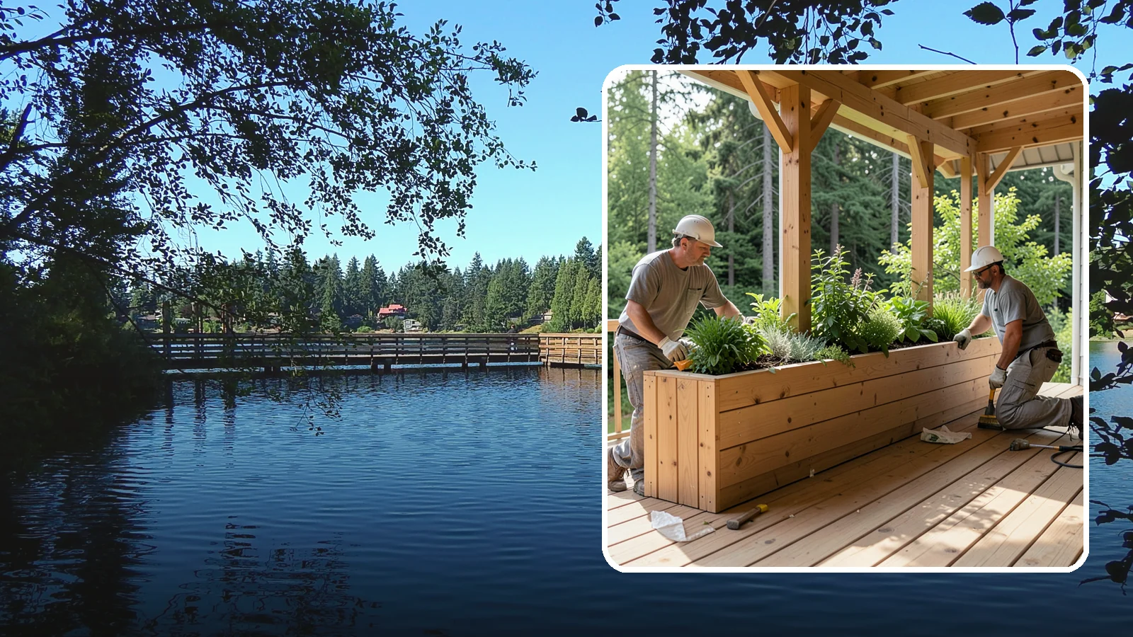 Deck Planter Construction in Federal Way, King County, WA - Built-in deck planter construction that brings greenery and privacy into your outdoor space.