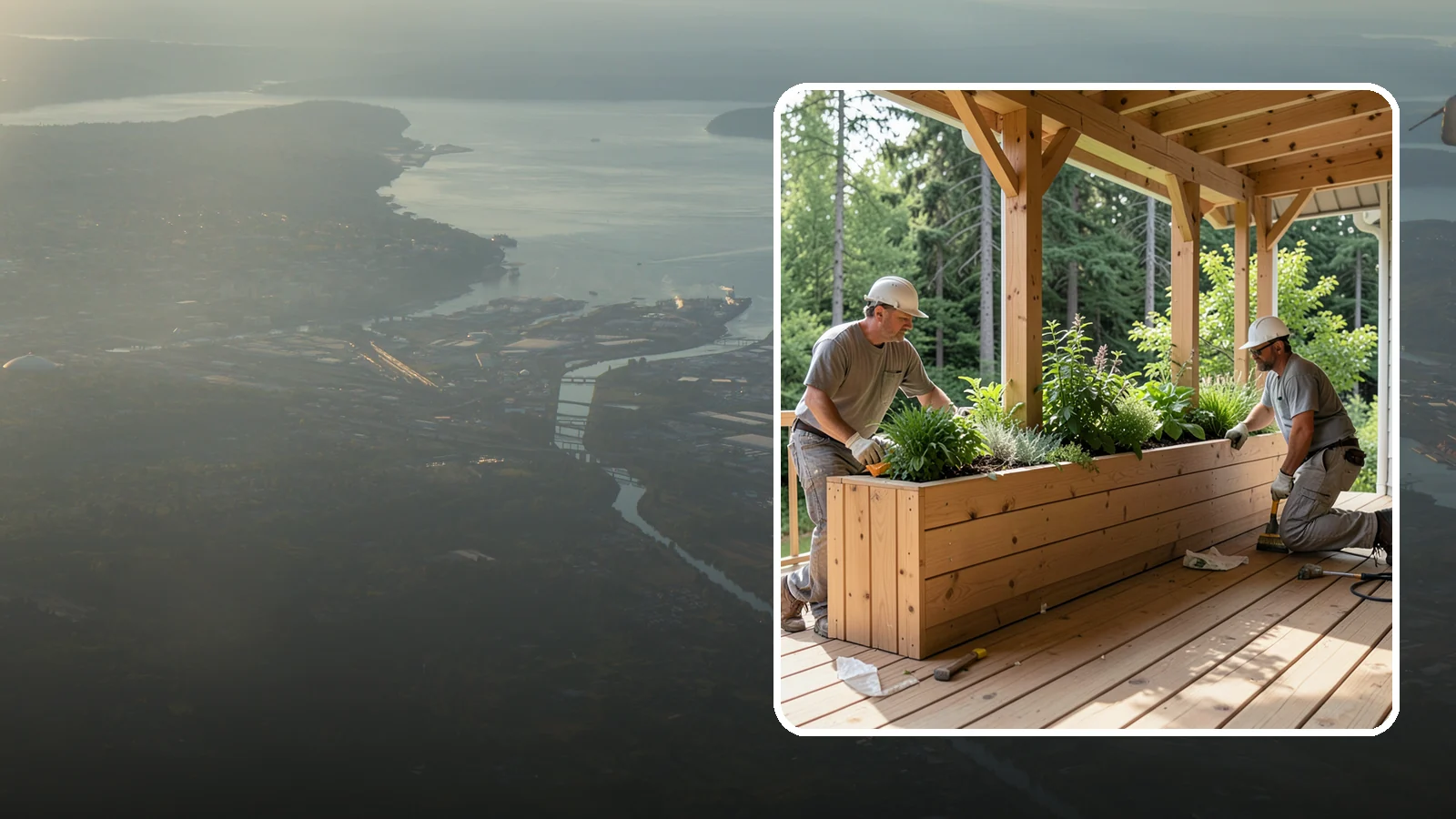 Deck Planter Construction in Fife, Pierce County, WA - Built-in deck planter construction that brings greenery and privacy into your outdoor space.