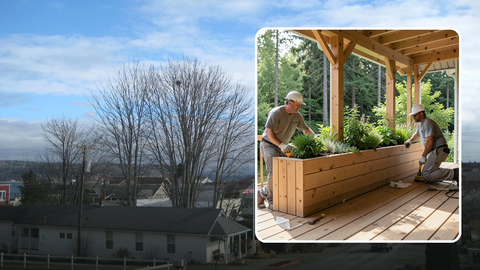 Deck Planter Construction in Langley, Island County, WA - Built-in deck planter construction that brings greenery and privacy into your outdoor space.