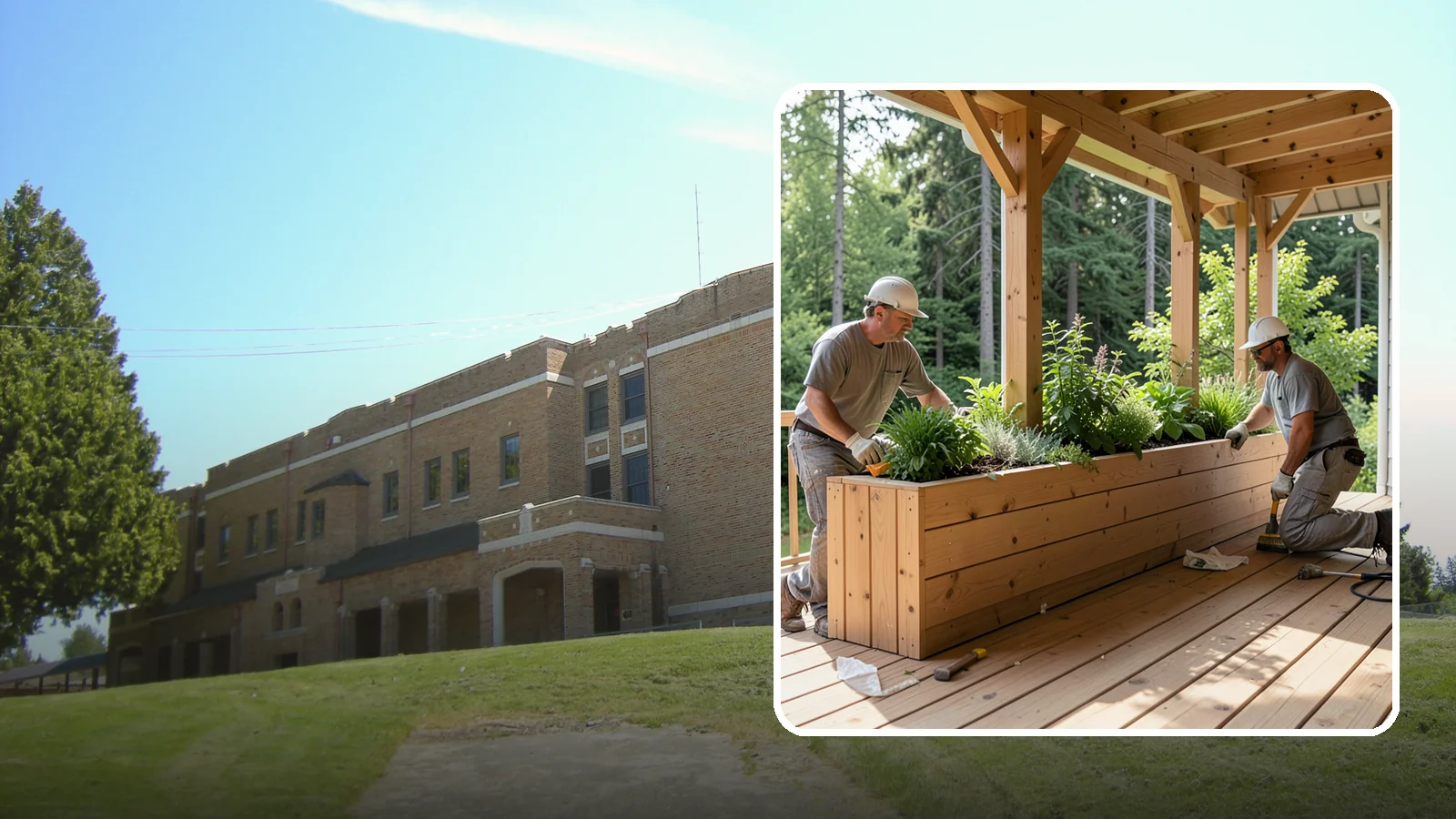 Deck Planter Construction in Maple Valley, King County, WA - Built-in deck planter construction that brings greenery and privacy into your outdoor space.