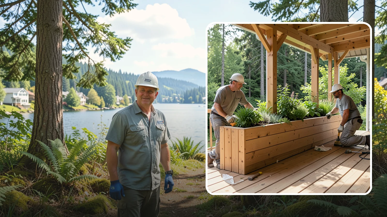 Deck Planter Construction in Milton, King County, WA - Built-in deck planter construction that brings greenery and privacy into your outdoor space.