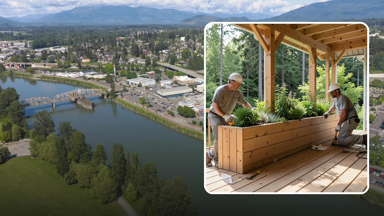 Deck Planter Construction in Mount Vernon, Skagit County, WA - Built-in deck planter construction that brings greenery and privacy into your outdoor space.
