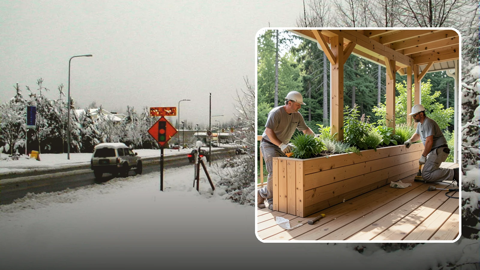 Deck Planter Construction in Newcastle, King County, WA - Built-in deck planter construction that brings greenery and privacy into your outdoor space.