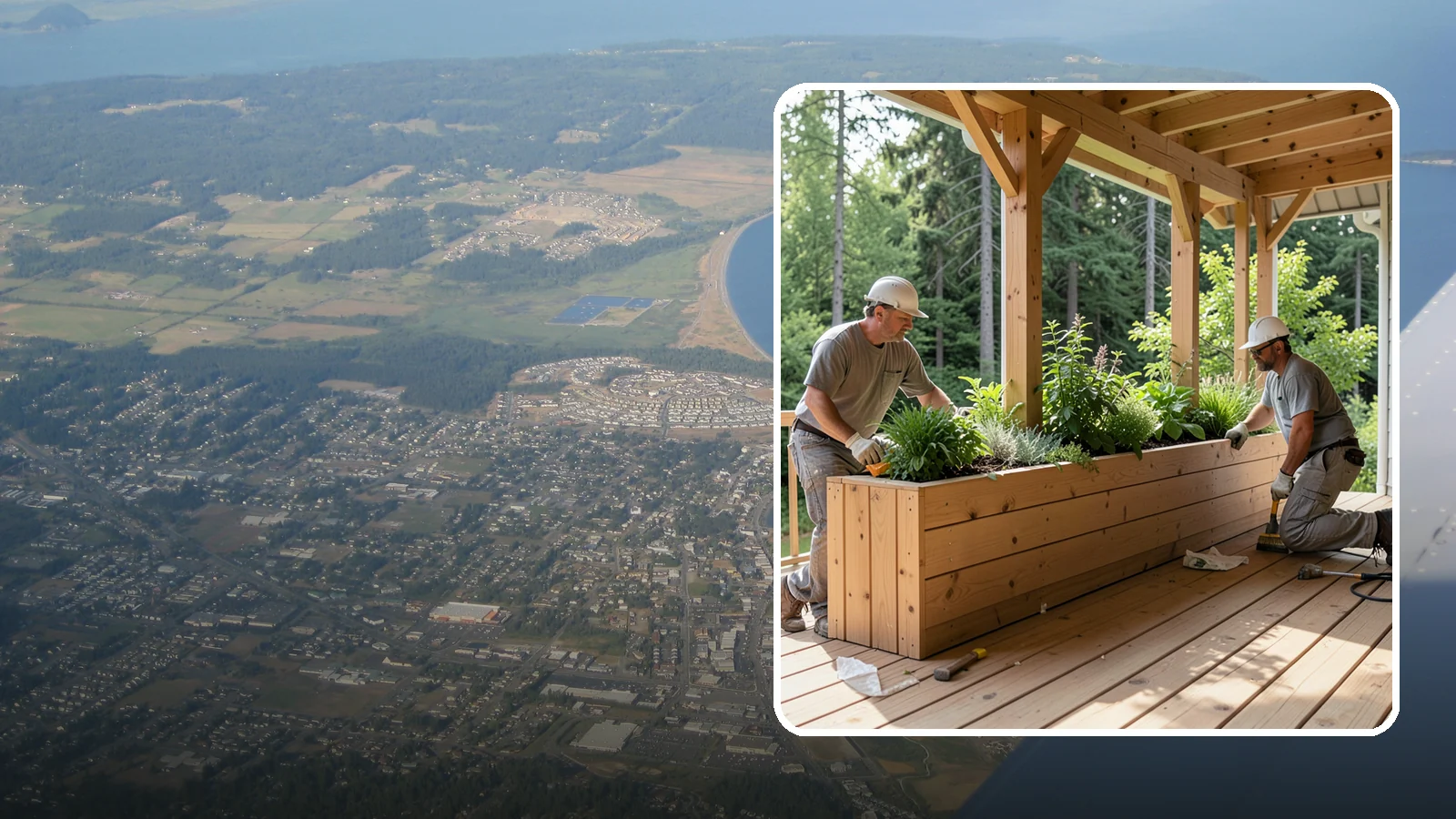 Deck Planter Construction in Oak Harbor, Island County, WA - Built-in deck planter construction that brings greenery and privacy into your outdoor space.