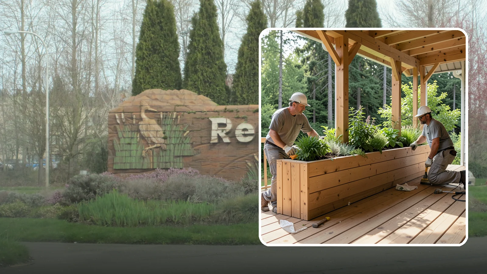 Deck Planter Construction in Renton, King County, WA - Built-in deck planter construction that brings greenery and privacy into your outdoor space.
