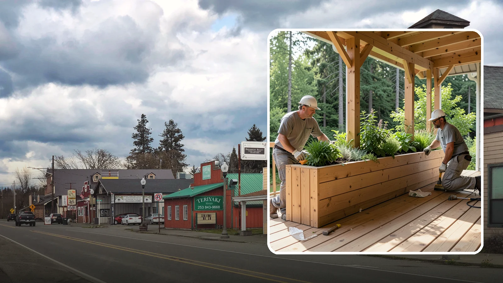 Deck Planter Construction in Roy, Pierce County, WA - Built-in deck planter construction that brings greenery and privacy into your outdoor space.