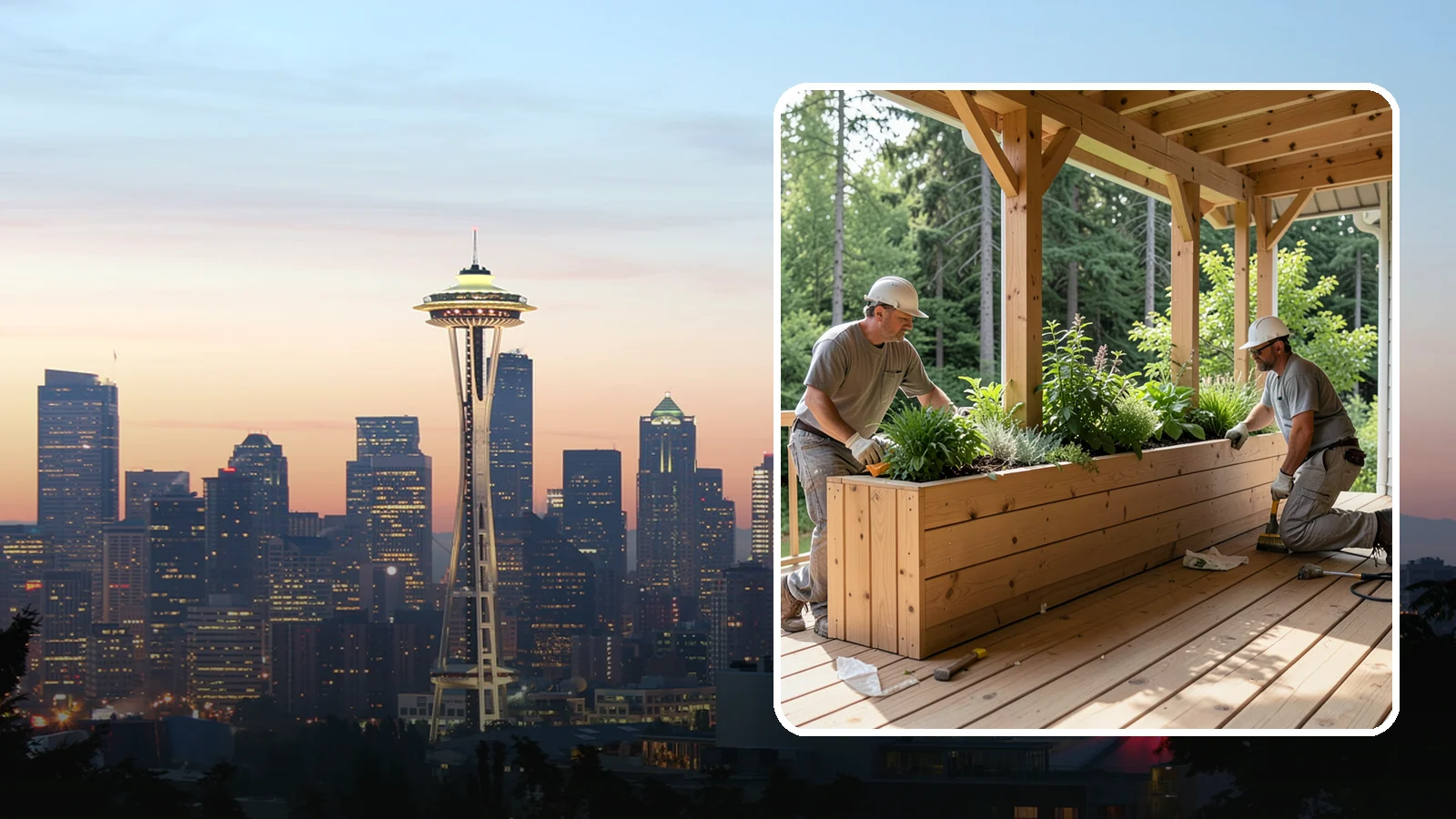 Deck Planter Construction in Seattle, King County, WA - Built-in deck planter construction that brings greenery and privacy into your outdoor space.