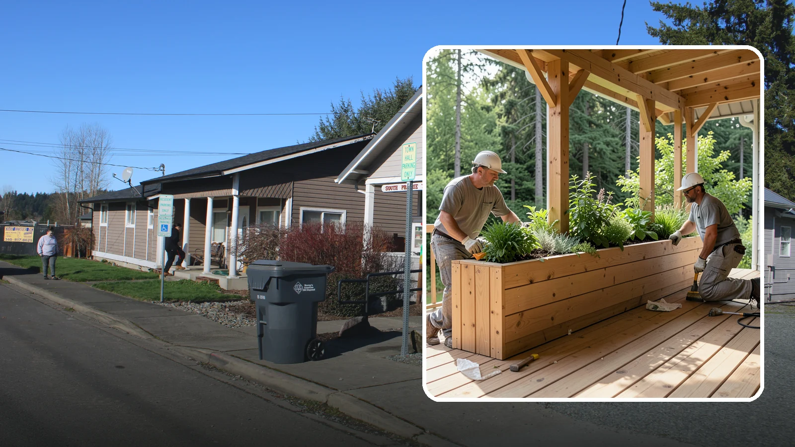Deck Planter Construction in South Prairie, Pierce County, WA - Built-in deck planter construction that brings greenery and privacy into your outdoor space.