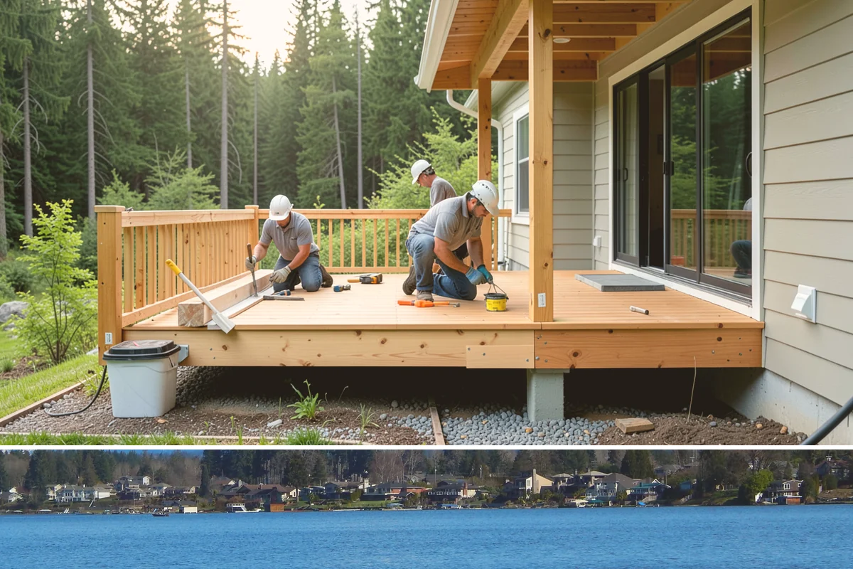 Deck Repair in Lake Stevens, Snohomish County, WA - We handle urgent safety repairs year-round, but scheduling non-emergency work in dry weather keeps exposed framing protected.