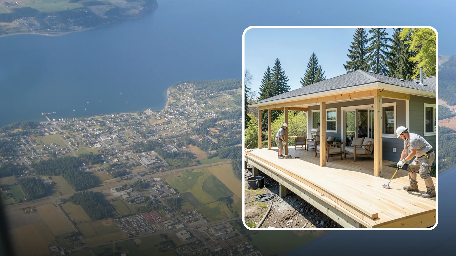 Deck Replacement in Coupeville, Island County, WA - Full deck replacement that swaps out aged, unsafe structures for a code-compliant outdoor space.
