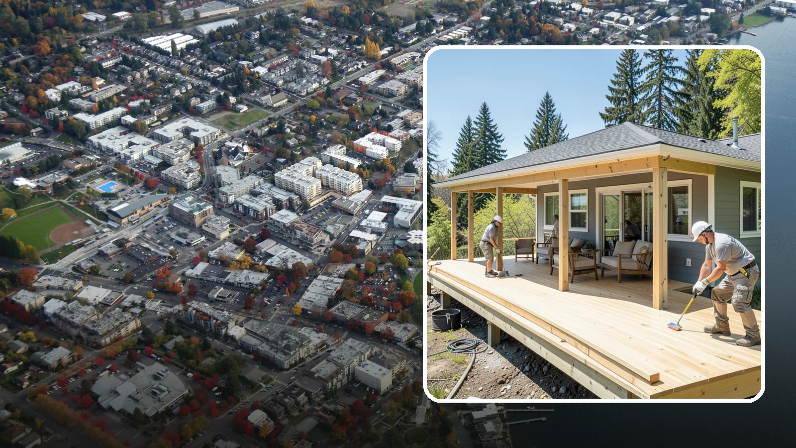 Deck Replacement in Kirkland, King County, WA - Full deck replacement that swaps out aged, unsafe structures for a code-compliant outdoor space.