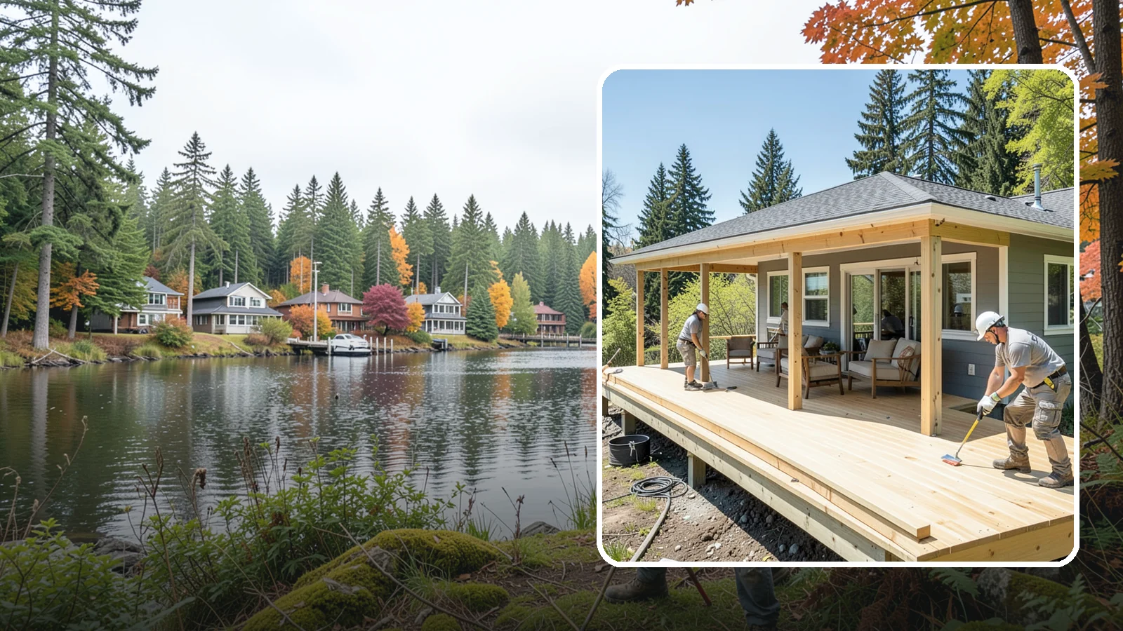 Deck Replacement in La Conner, Skagit County, WA - Full deck replacement that swaps out aged, unsafe structures for a code-compliant outdoor space.