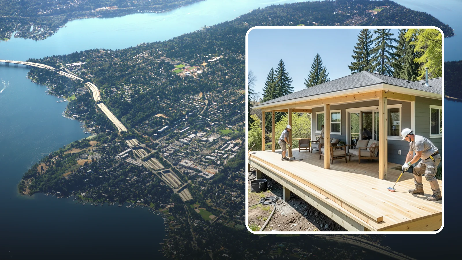 Deck Replacement in Mercer Island, King County, WA - Full deck replacement that swaps out aged, unsafe structures for a code-compliant outdoor space.