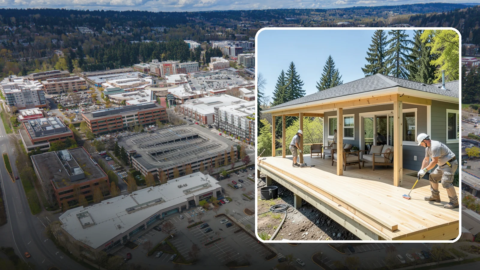 Deck Replacement in Redmond, King County, WA - Full deck replacement that swaps out aged, unsafe structures for a code-compliant outdoor space.