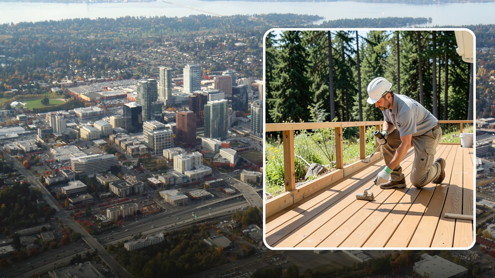 Deck Resurfacing in Bellevue, King County, WA - Deck resurfacing that installs a fresh walking surface over sound, existing framing to save time and money.