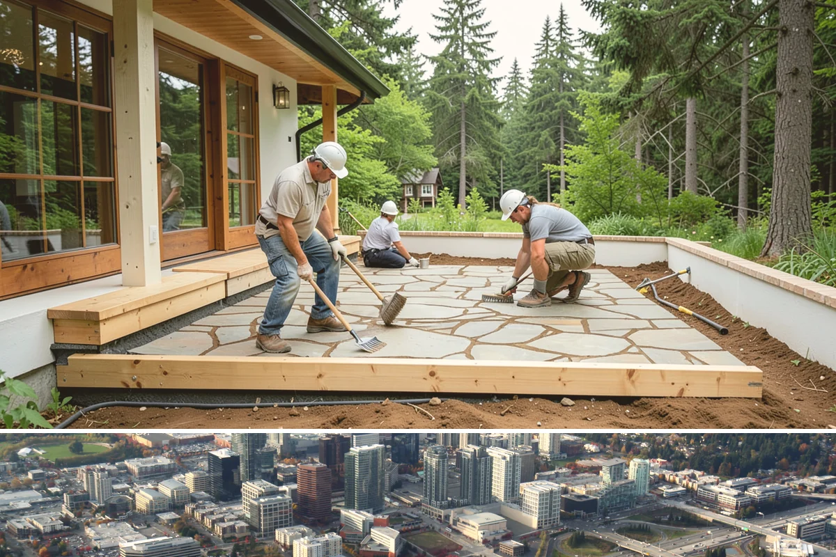 Deck Resurfacing in Bellevue, King County, WA - Resurfacing goes quickest in dry summer weather when exposed framing won't be soaked between work days.