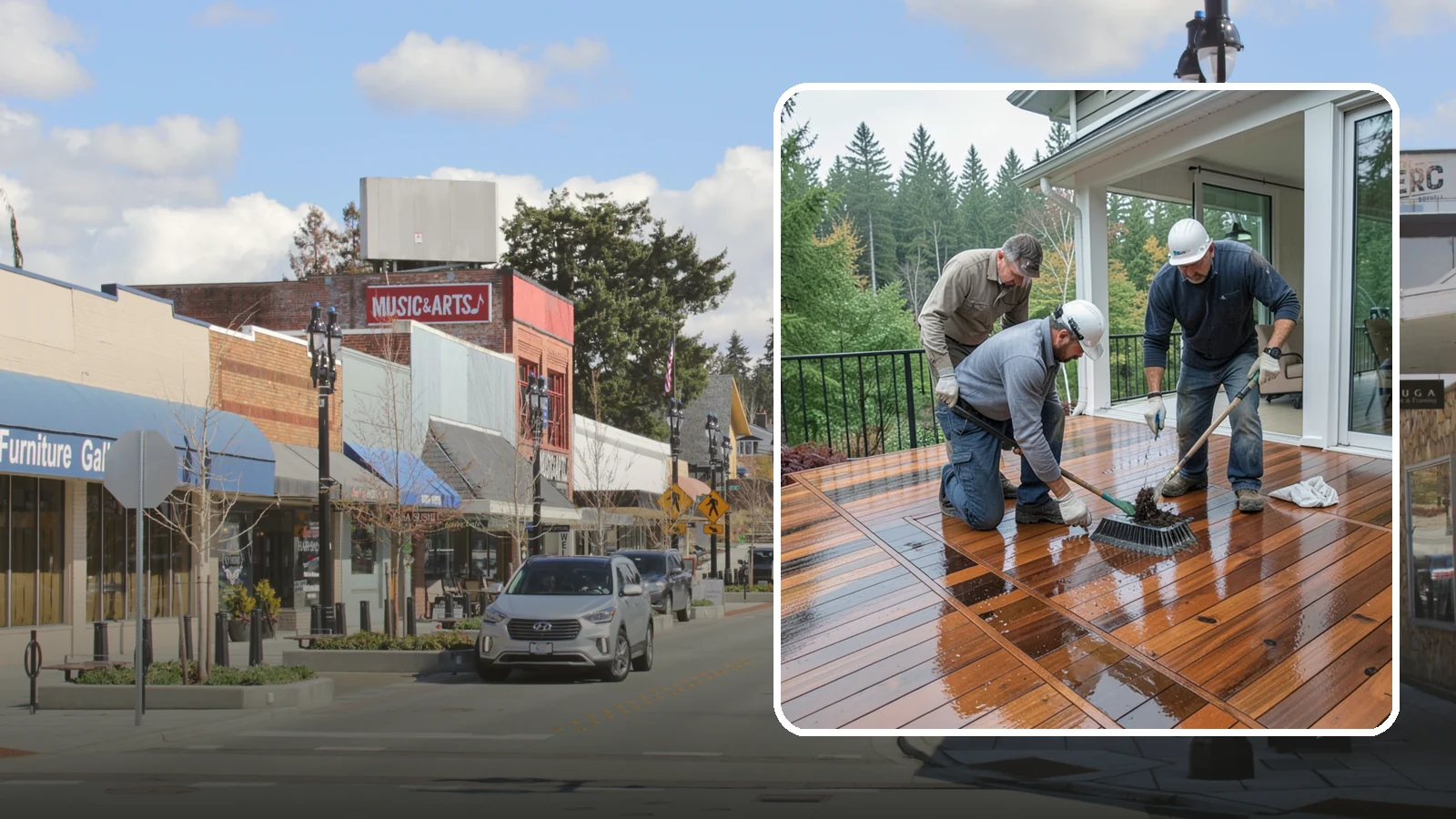 Deck Staining in Bothell, King County, WA - Deck staining seals and colors your deck boards to fight the Pacific Northwest's rain and rot.