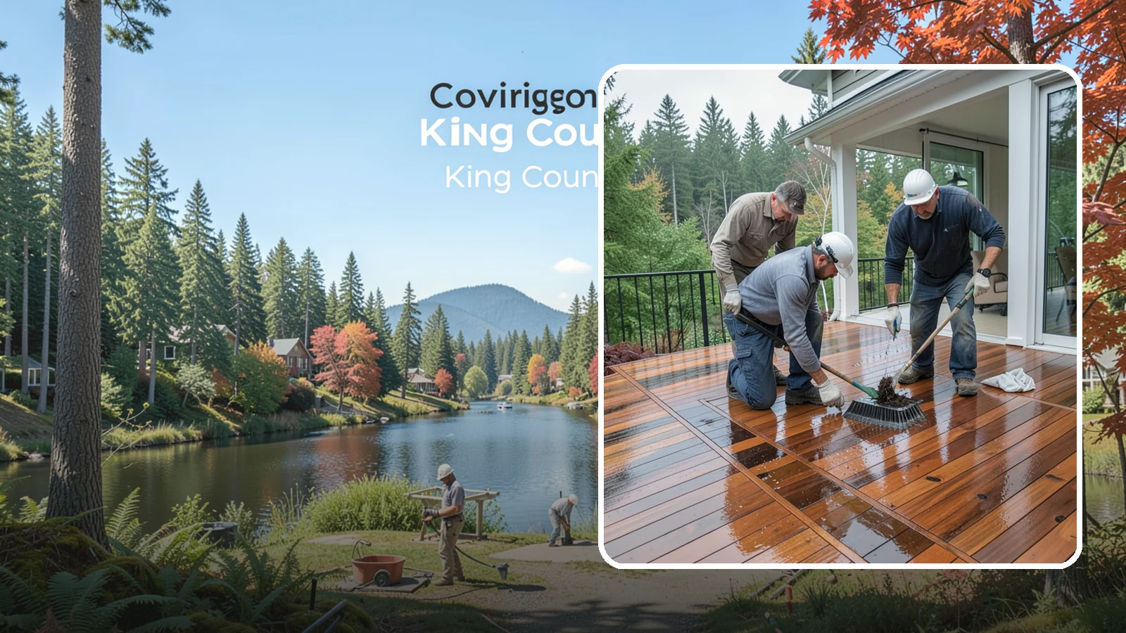 Deck Staining in Covington, King County, WA - Deck staining seals and colors your deck boards to fight the Pacific Northwest's rain and rot.
