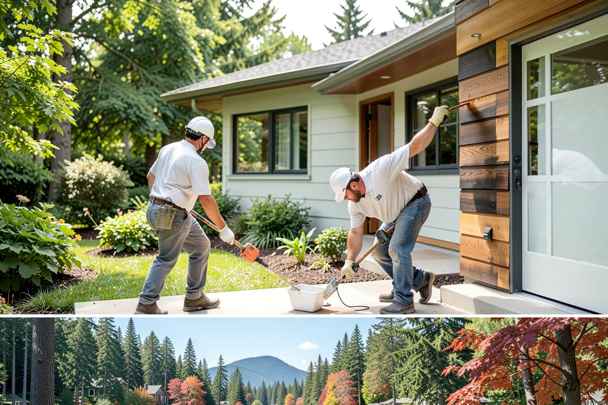 Deck Staining in Covington, King County, WA - Deck staining requires the dry, warm stretch of late spring through summer so the wood is dry enough to accept the stain.