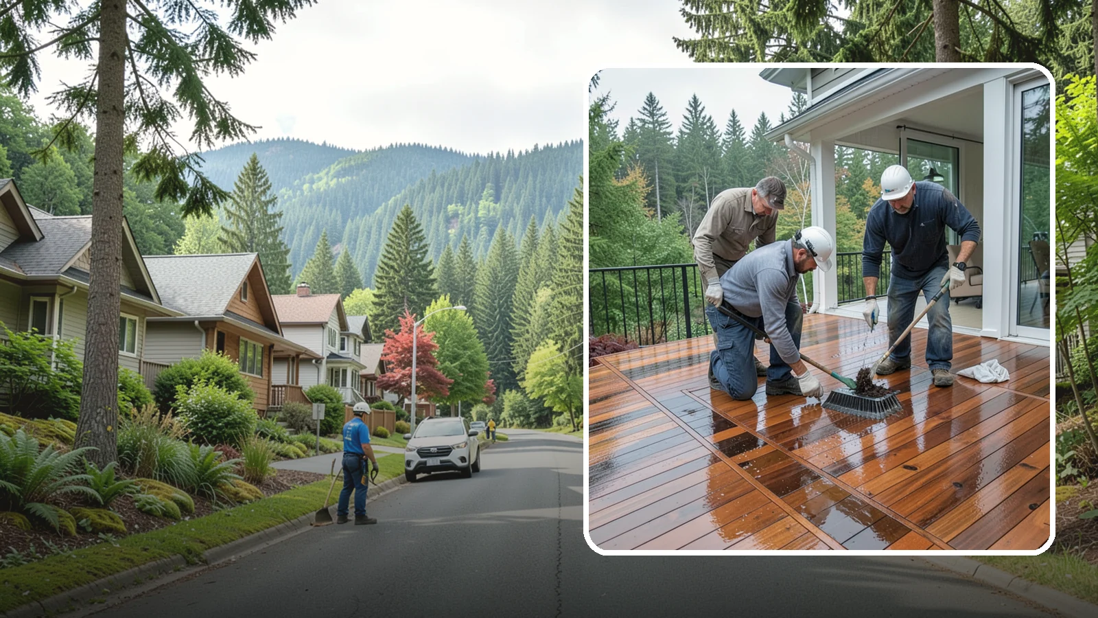 Deck Staining in Darrington, Snohomish County, WA - Deck staining seals and colors your deck boards to fight the Pacific Northwest's rain and rot.