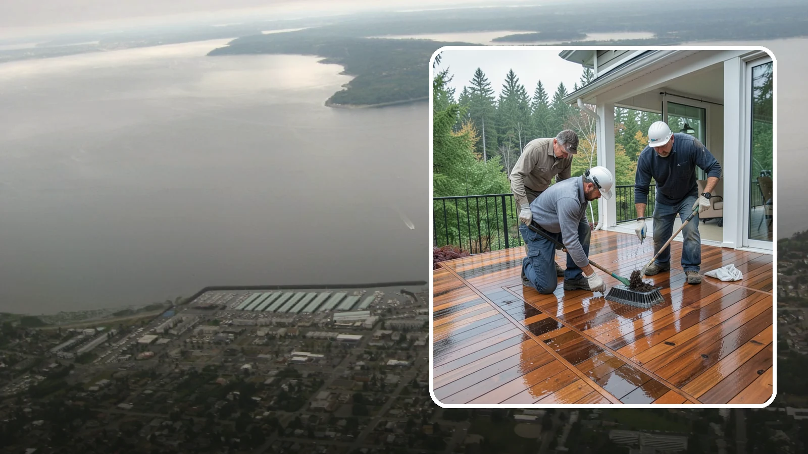 Deck Staining in Des Moines, King County, WA - Deck staining seals and colors your deck boards to fight the Pacific Northwest's rain and rot.