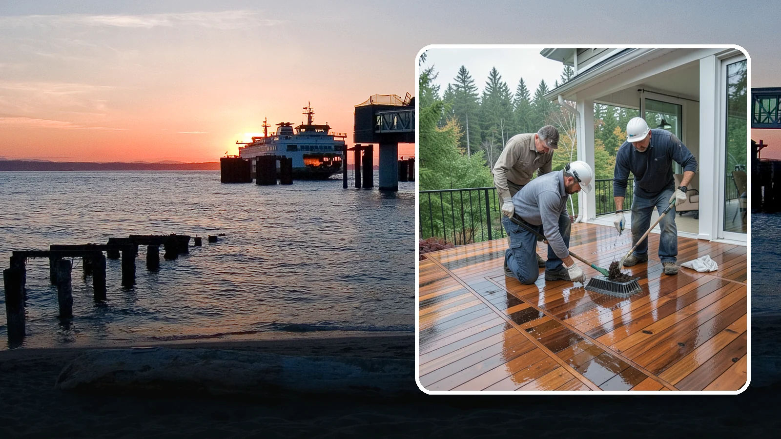 Deck Staining in Edmonds, Snohomish County, WA - Deck staining seals and colors your deck boards to fight the Pacific Northwest's rain and rot.