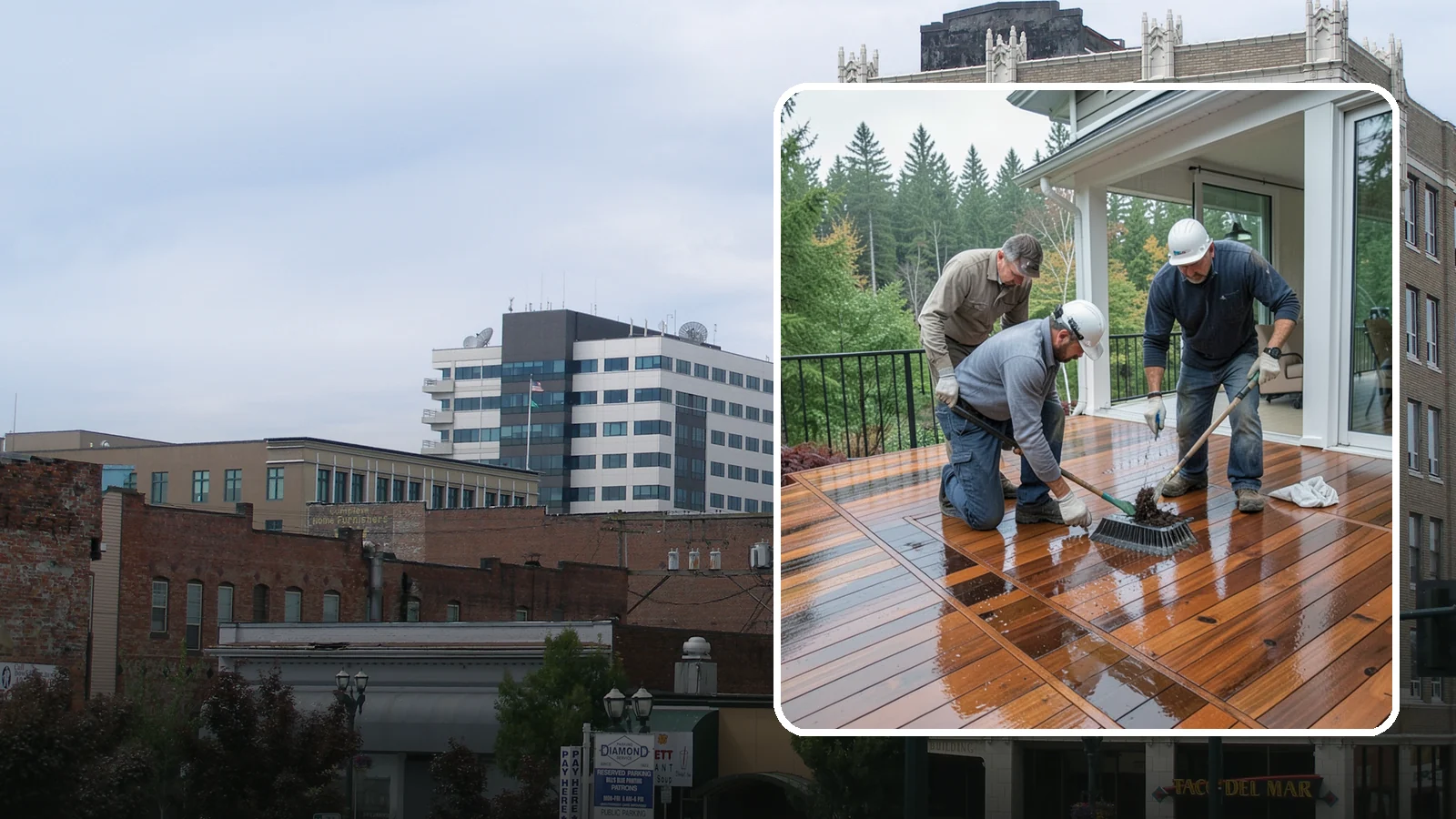 Deck Staining in Everett, Snohomish County, WA - Deck staining seals and colors your deck boards to fight the Pacific Northwest's rain and rot.