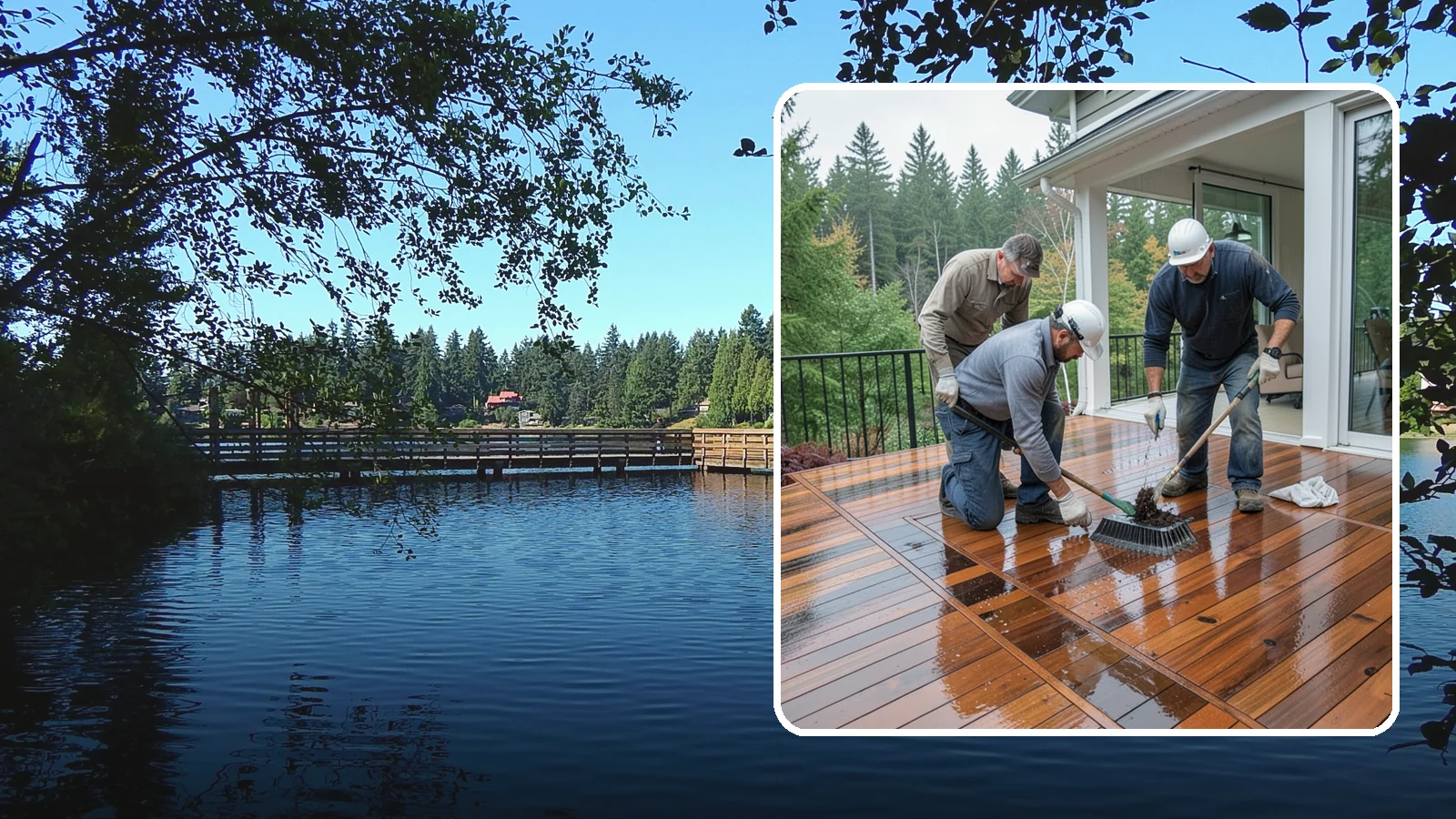 Deck Staining in Federal Way, King County, WA - Deck staining seals and colors your deck boards to fight the Pacific Northwest's rain and rot.