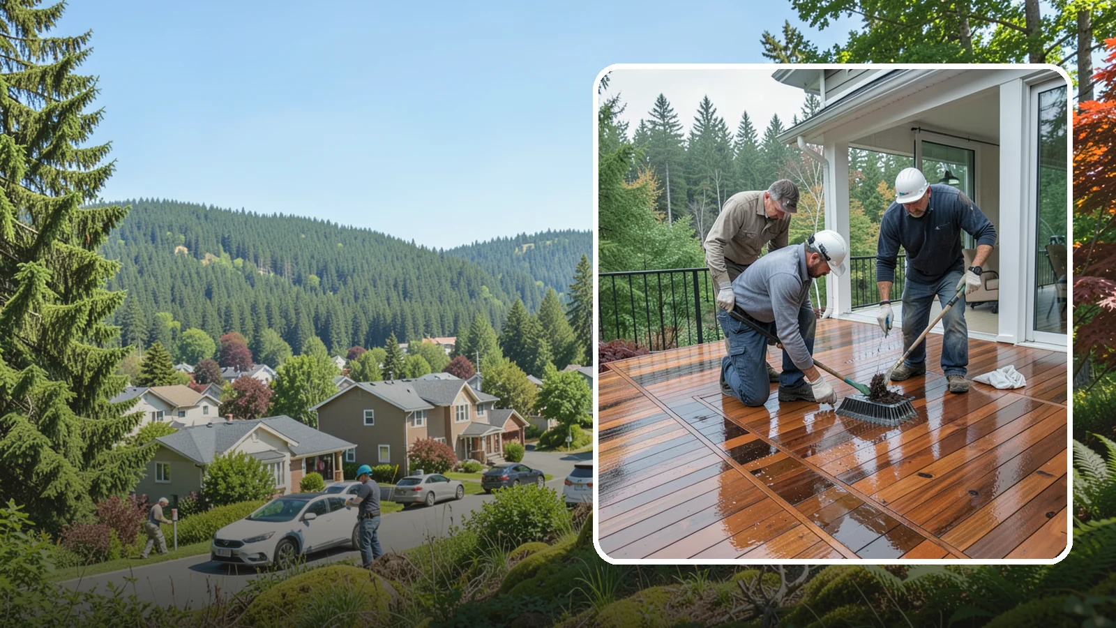 Deck Staining in Index, Snohomish County, WA - Deck staining seals and colors your deck boards to fight the Pacific Northwest's rain and rot.