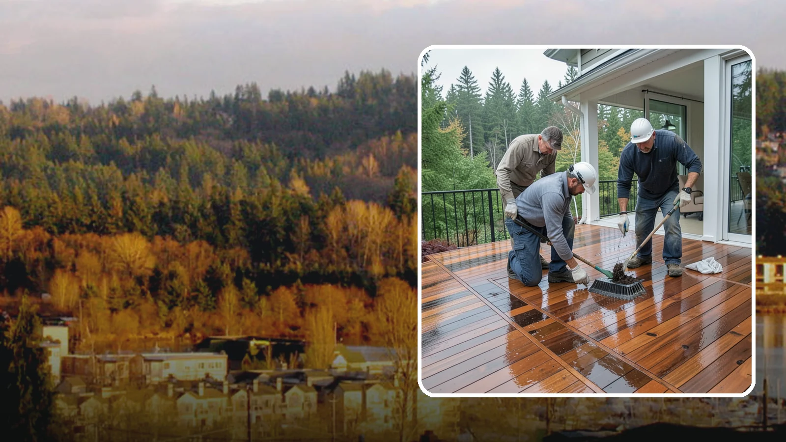 Deck Staining in Kenmore, King County, WA - Deck staining seals and colors your deck boards to fight the Pacific Northwest's rain and rot.