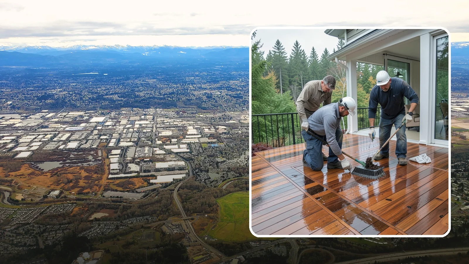 Deck Staining in Kent, King County, WA - Deck staining seals and colors your deck boards to fight the Pacific Northwest's rain and rot.