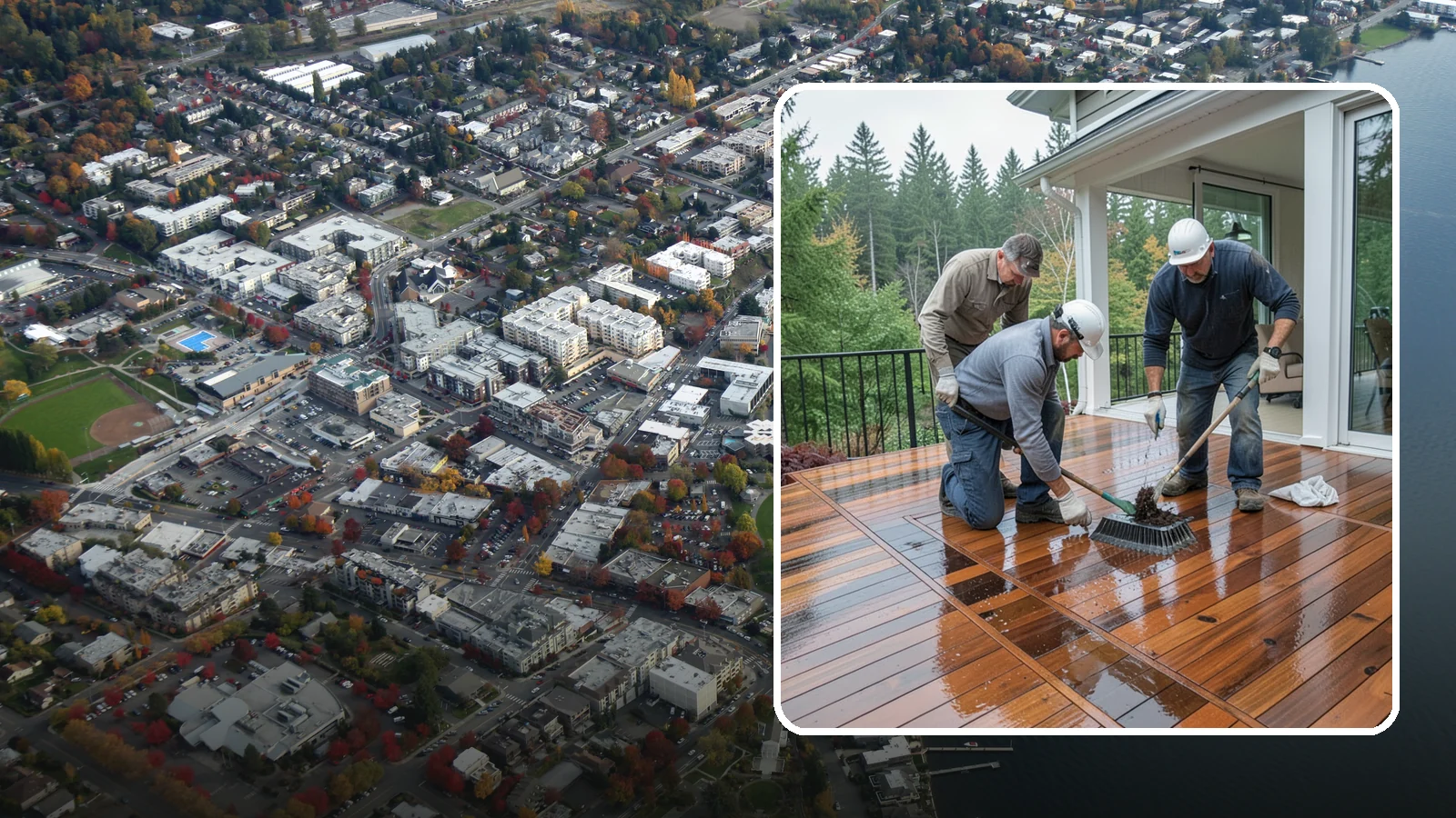 Deck Staining in Kirkland, King County, WA - Deck staining seals and colors your deck boards to fight the Pacific Northwest's rain and rot.