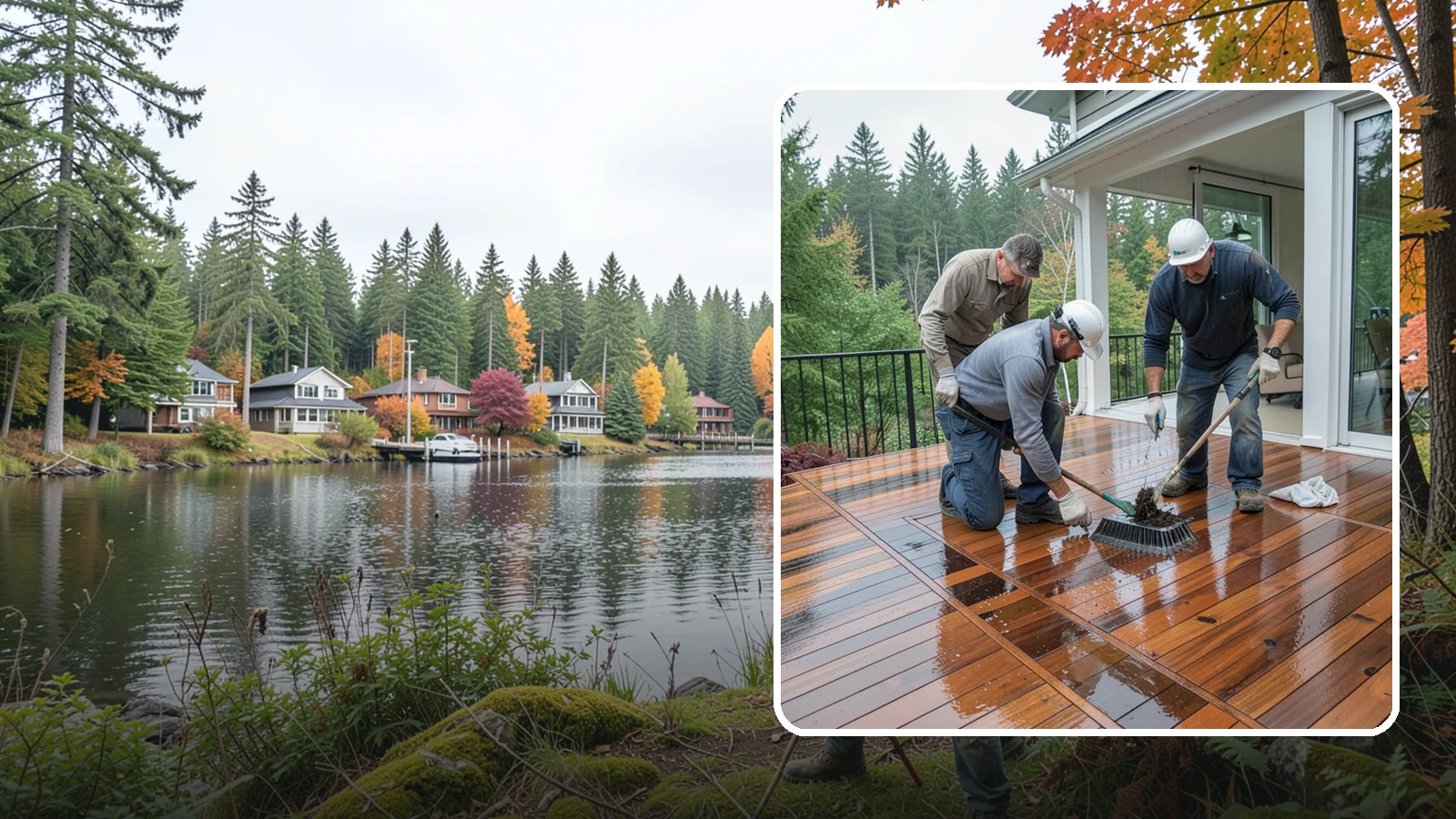 Deck Staining in La Conner, Skagit County, WA - Deck staining seals and colors your deck boards to fight the Pacific Northwest's rain and rot.
